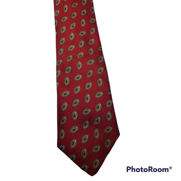 Milano Silk Neck Tie burgundy paisley - Picture 2 of 3
